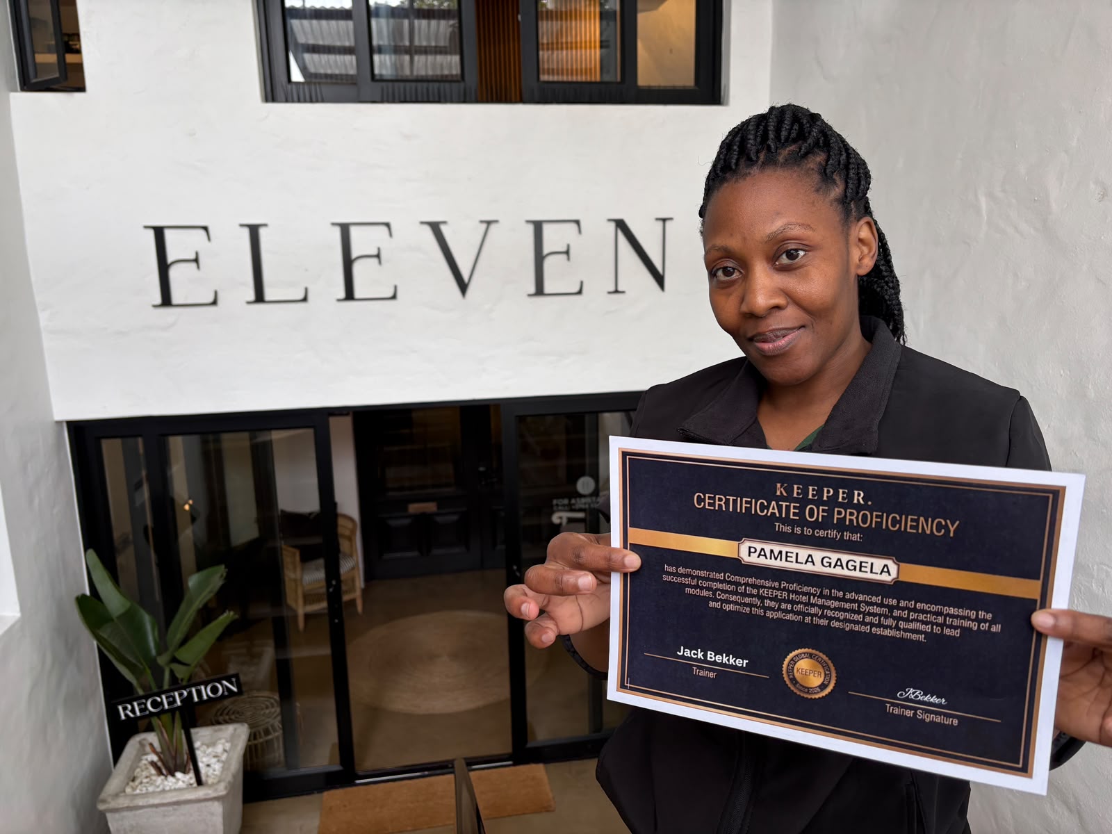 Pamela Gagela with her HouseProud certificate of proficiency